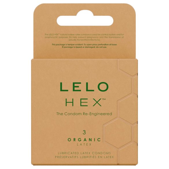 LELO Hex Organic - preservativi potenti - lattice naturale - 3 pezzi