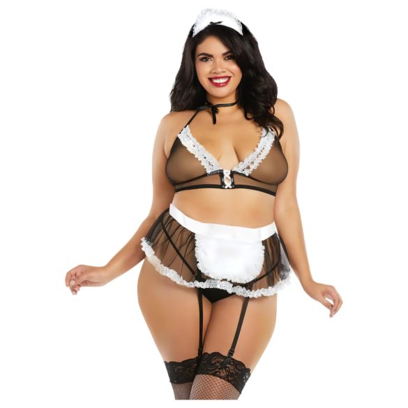 Abito Cameriera Taglie Forti Dreamgirls in Rete Trasparente (XL-XXL)
