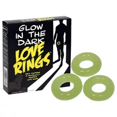 Love Rings - set di anelli fallici fosforescenti - 3 pezzi