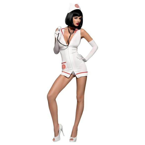 Obsessive Emergency - costume da infermiera set - bianco (S/M)