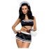 Obsessive - costume cameriera sexy - set 5 pezzi - nero bianco