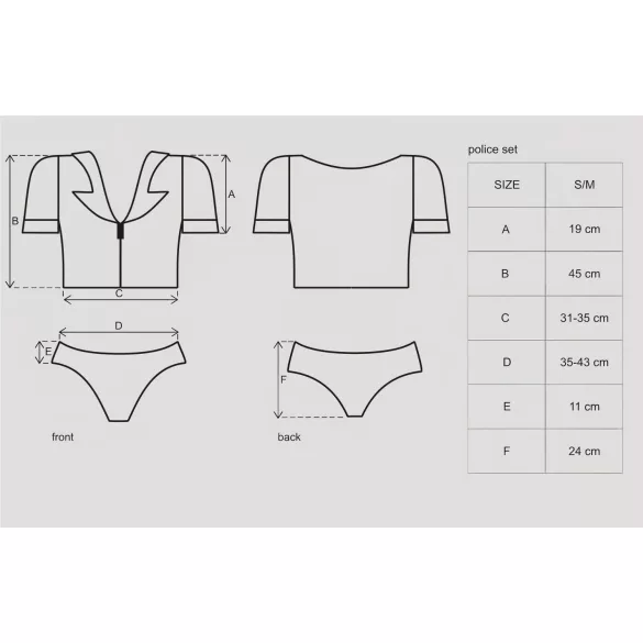 Obsessive Police - costume poliziotta donna - completo S/M