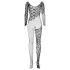 Obsessive F210 - body necc manica lunga con rose - nero S-L