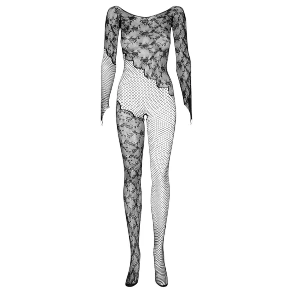Obsessive F210 - body necc manica lunga con rose - nero S-L