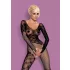 Obsessive F210 - body necc manica lunga con rose - nero S-L