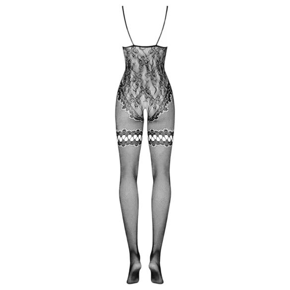 Obsessive F213 - body tuta sexy rete floreale - nero (S-L)