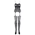 Obsessive G310 - set lingerie rete e pois - nero S-L