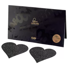 Bijoux Indiscrets Flash - copricapezzoli a cuore - nero