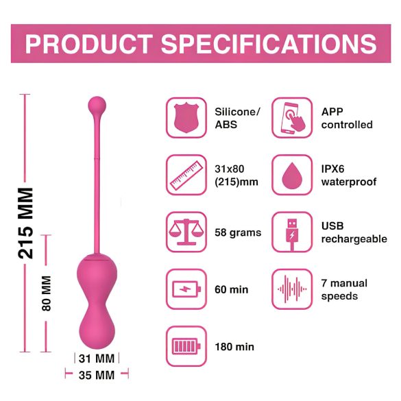 Magic Motion Kegel Master - Duo di palline geisha smart (rosa)