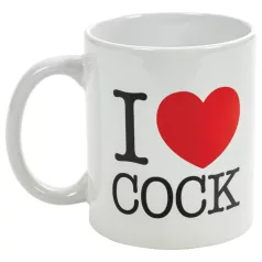 Tazza "I Love Cock" - regalo erotico (bianca)