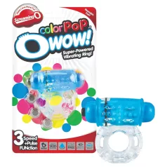   Screaming Color Pop - anello fallico vibrante - trasparente/blu