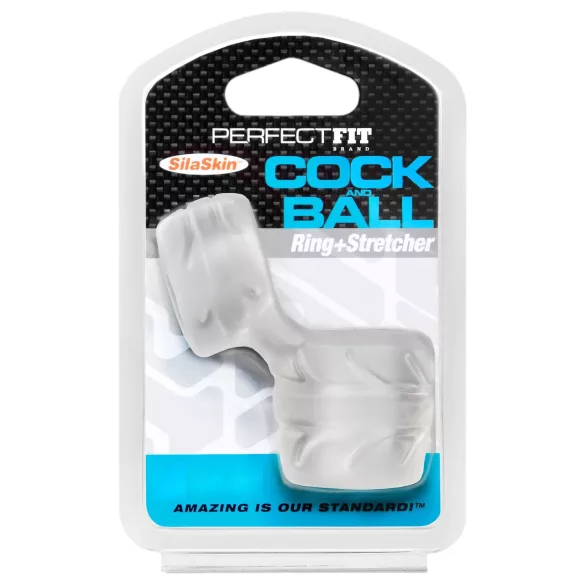 Perfect Fit - Anello fallico e allunga-scroto SilaSkin (bianco)
