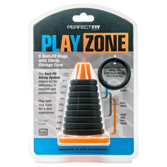 Perfect Fit - Play Zone - set di anelli e distanziatori per pene (9 pezzi)