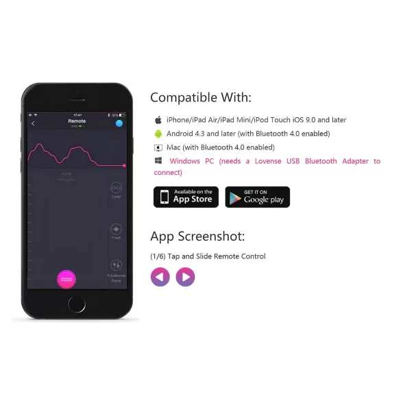 Lovense Lush 2 - vibratore a uovo indossabile controllato tramite app (rosa)