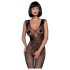 Obsessive N112 - bodystocking nero con ali d'angelo (S-L)