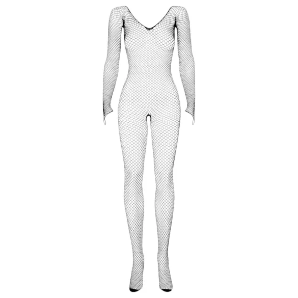 Obsessive - tuta rete maniche lunghe apertura intima - nero S-L