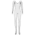 Obsessive - tuta rete maniche lunghe apertura intima - nero S-L