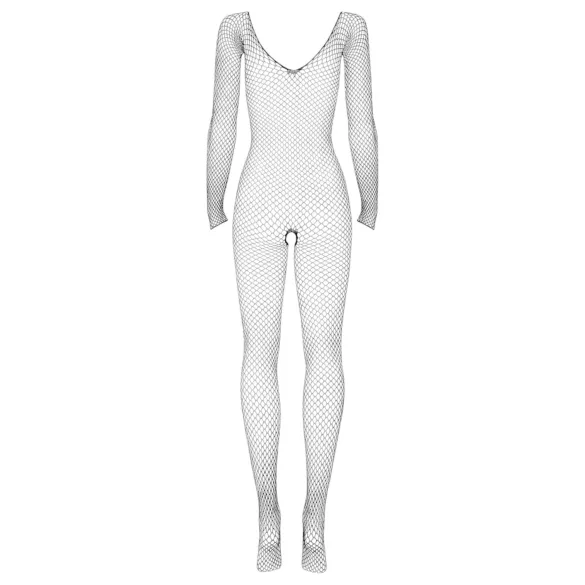 Obsessive - tuta rete maniche lunghe apertura intima - nero S-L