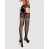 Obsessive - set lingerie con reggicalze a rete - nero S-L