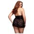 BACI Plus Size - babydoll in pizzo allacciato al collo - nero (XL-XXL)