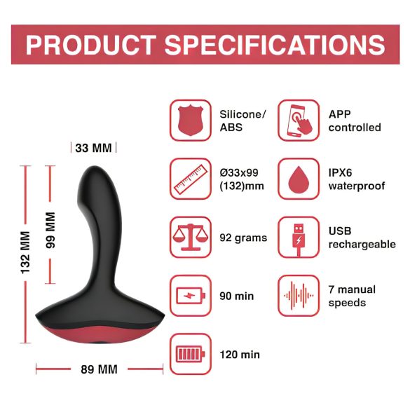 Magic Motion Solstice - vibratore prostata ricaricabile smart - nero
