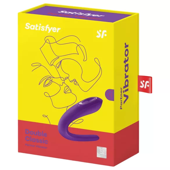 Satisfyer Double Classic - vibratore per coppie impermeabile ricaricabile (viola)