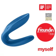   Satisfyer Double Whale - vibratore coppia 2 motori - silicone blu