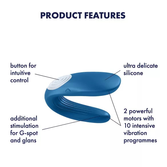 Satisfyer Double Whale - vibratore coppia 2 motori - silicone blu