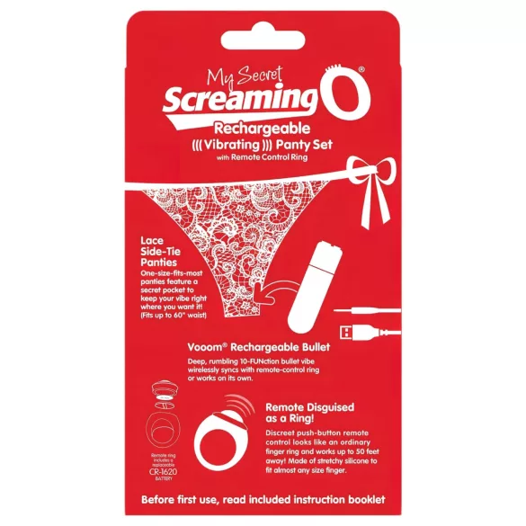 Screaming O - slip vibrante donna - rosso - taglia S-L