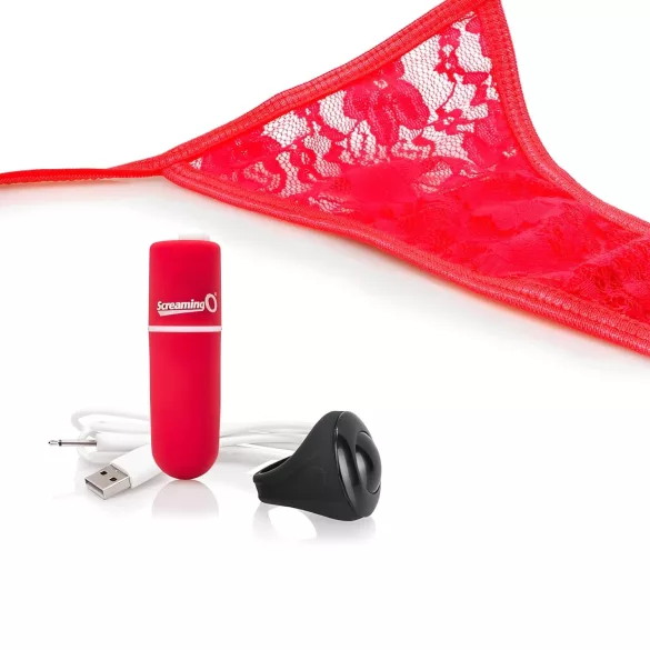 Screaming O - slip vibrante donna - rosso - taglia S-L