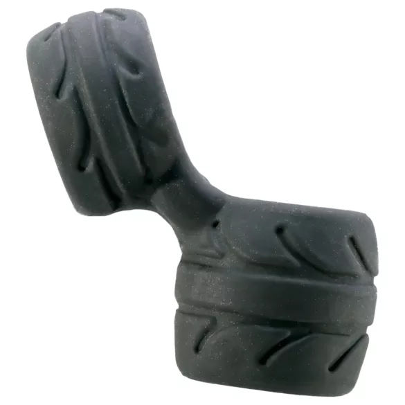 SilaSkin - anello fallico e scrotale - silicone nero