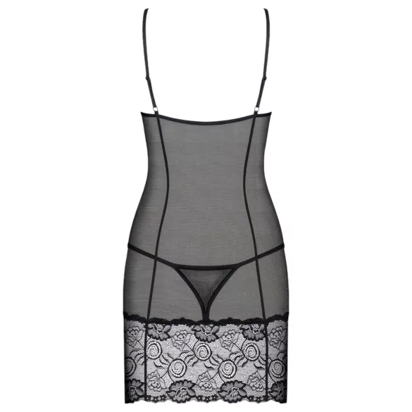 Obsessive - sottoveste in pizzo con perizoma - nero