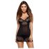 Obsessive Alluria - babydoll in pizzo e perizoma (nero) - L/XL