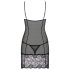 Obsessive Alluria - babydoll in pizzo e perizoma (nero) - L/XL