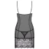 Obsessive - sottoveste in pizzo con perizoma - nero - L/XL
