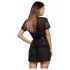 Obsessive Alluria - vestaglia in pizzo con perizoma - nero