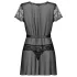 Obsessive Alluria - vestaglia in pizzo con perizoma - nero