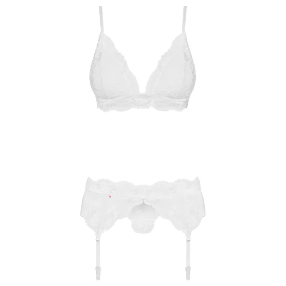 Obsessive - completo intimo pizzo bianco - set lingerie donna - L/XL