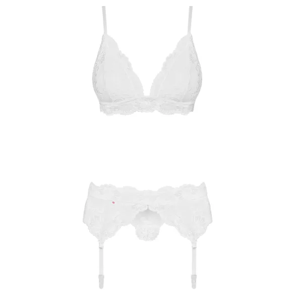 Obsessive - completo intimo pizzo bianco - set lingerie donna - L/XL