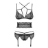 Obsessive Frivolla - set di intimo audace in pizzo (nero)