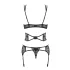 Obsessive Frivolla - set di intimo audace in pizzo (nero)