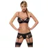 Obsessive - set lingerie ricamato in pizzo nero - L/XL