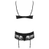 Obsessive - set lingerie ricamato in pizzo nero - L/XL