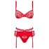 Obsessive - set lingerie donna - sexy - rosso
