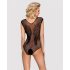 Obsessive B112 – Body Aperto a Rete con Ali d'Angelo (Nero) - XL/XXL