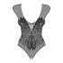 Obsessive B112 – Body Aperto a Rete con Ali d'Angelo (Nero) - XL/XXL