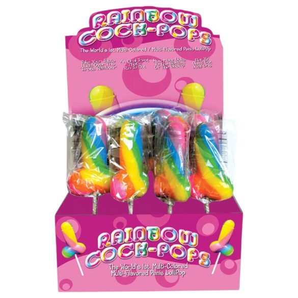 Rainbow Cock Pop - lecca-lecca a forma di pene - gusto frutta - 85g