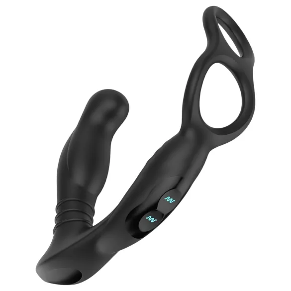 Nexus Simul8 - anello fallico vibrante con dildo anale - nero