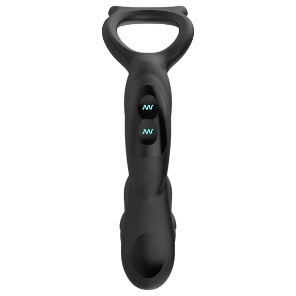 Nexus Simul8 - anello fallico vibrante con dildo anale - nero