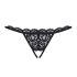 Obsessive 831-THC-1 - Perizoma in pizzo aperto con fiocchetto (nero) - L/XL